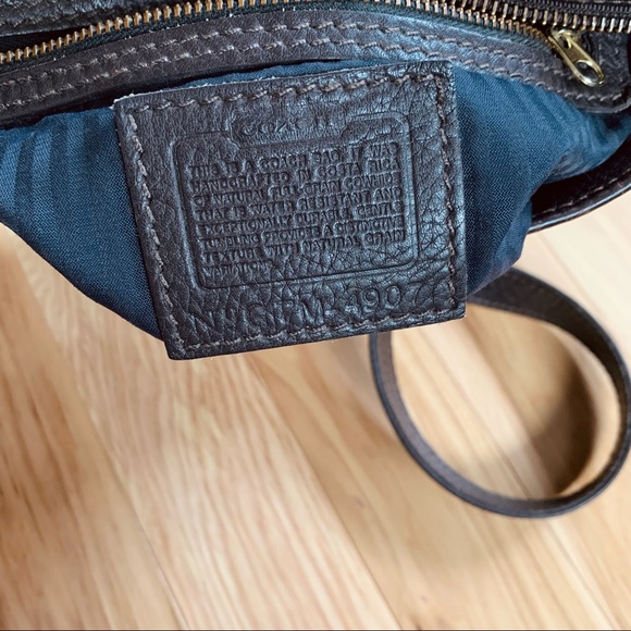 Vintage COACH Purse Long Crossbody Straps Dark Brown - Picture 9 of 13